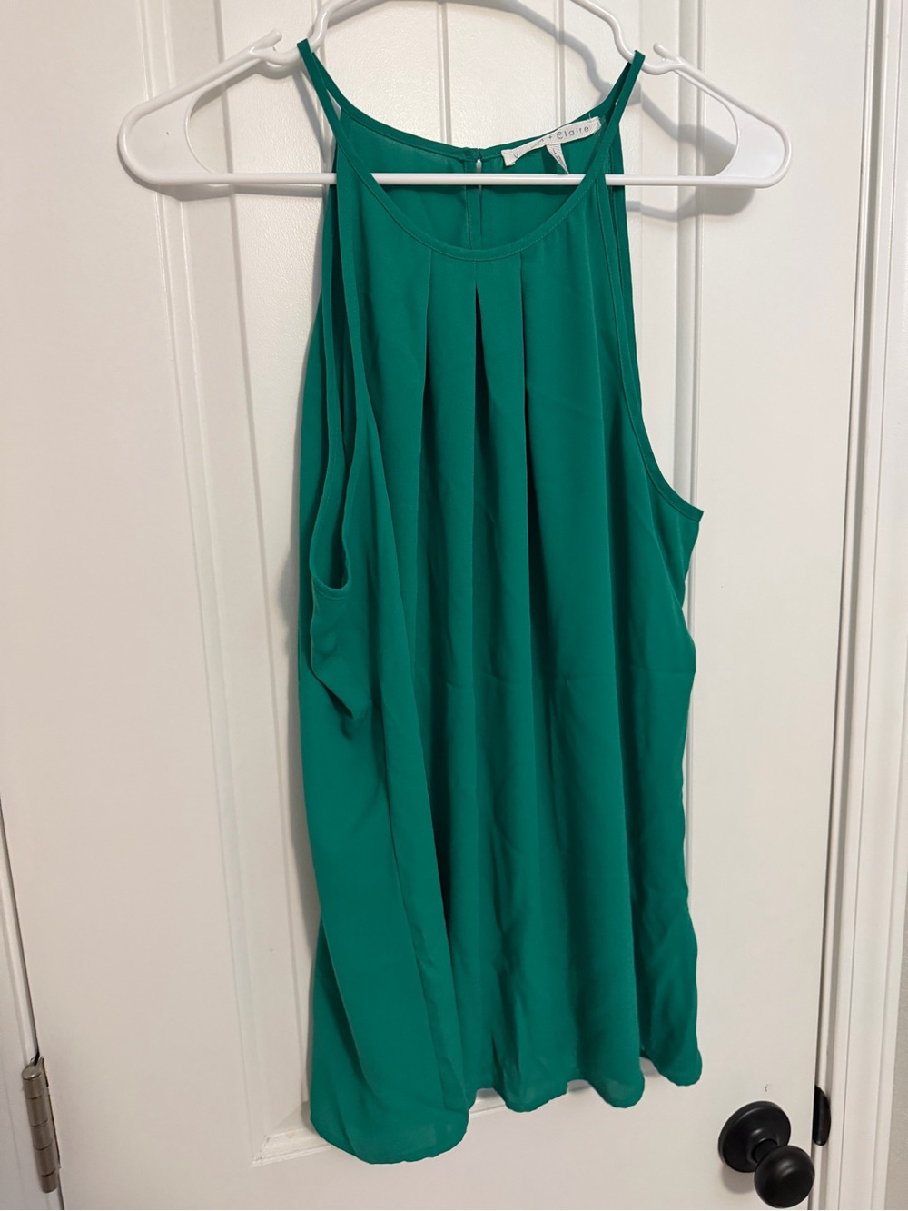 Violet & Claire Teal Pleated Halter Camisole